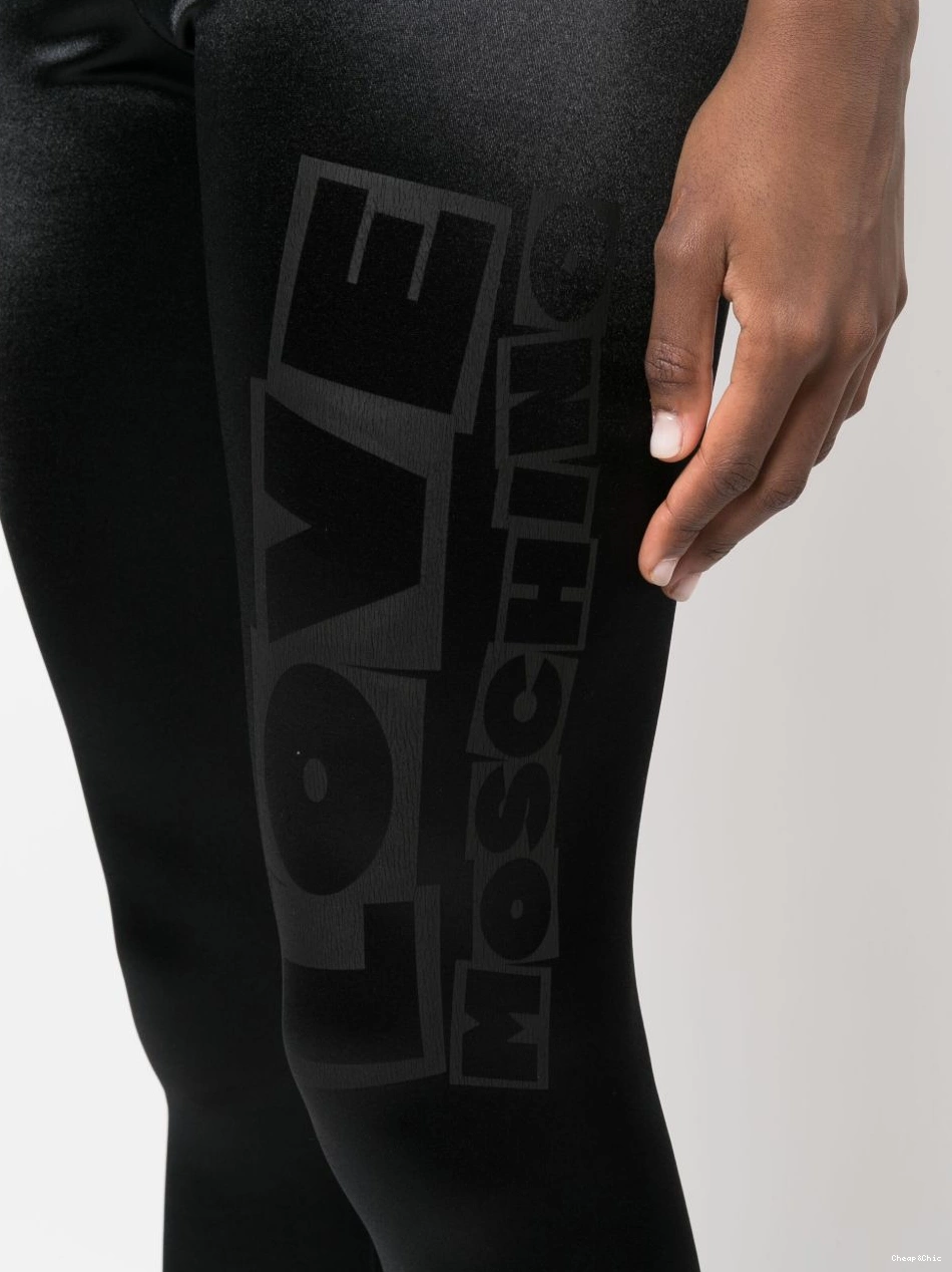 Cheap Moschino logo Love leggings print Women satin-finish 0330